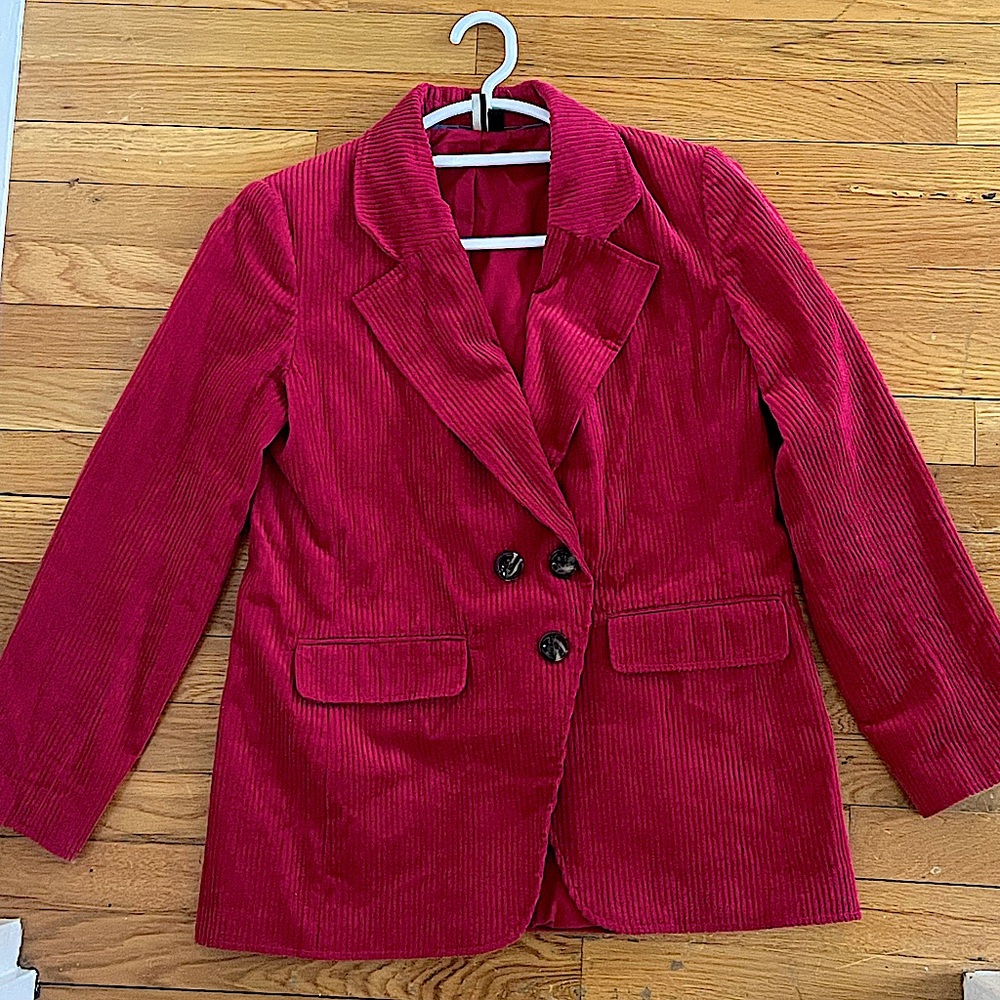 TopShop Corduroy Berry Blazer